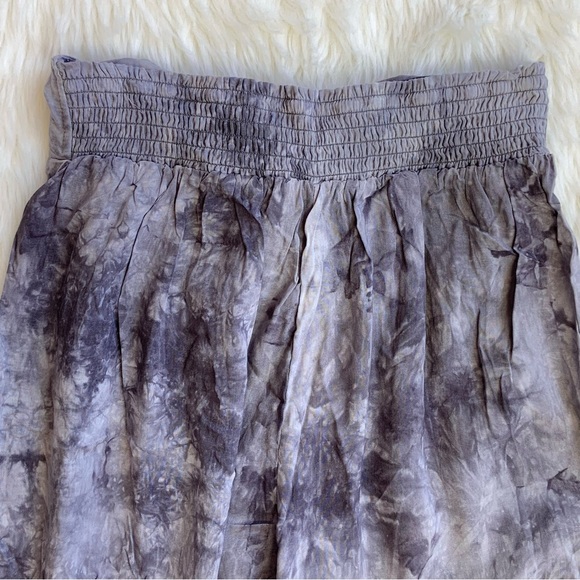 Eesome Smoky Purple Gray High Waist Tiered Flared Tie Dye Wide Leg Palazzo Pants - Picture 12 of 15